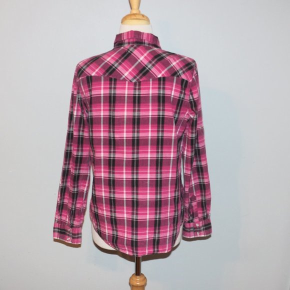 Vintage OP Ocean Pacific Front Snap Close Adjustable Sleeves Shirt Top Jr Large - Picture 5 of 8